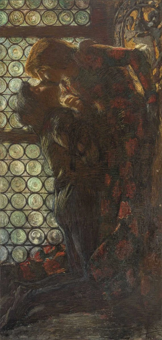 Gaetano Previati. Shadows or Giulietta e Romeo or The kiss, (1889-1891). Oil on canvas