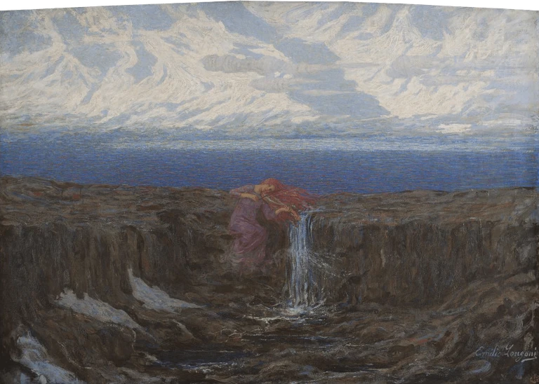 Emilio Longoni, The voice of the stream, 1904 Oil on canvas