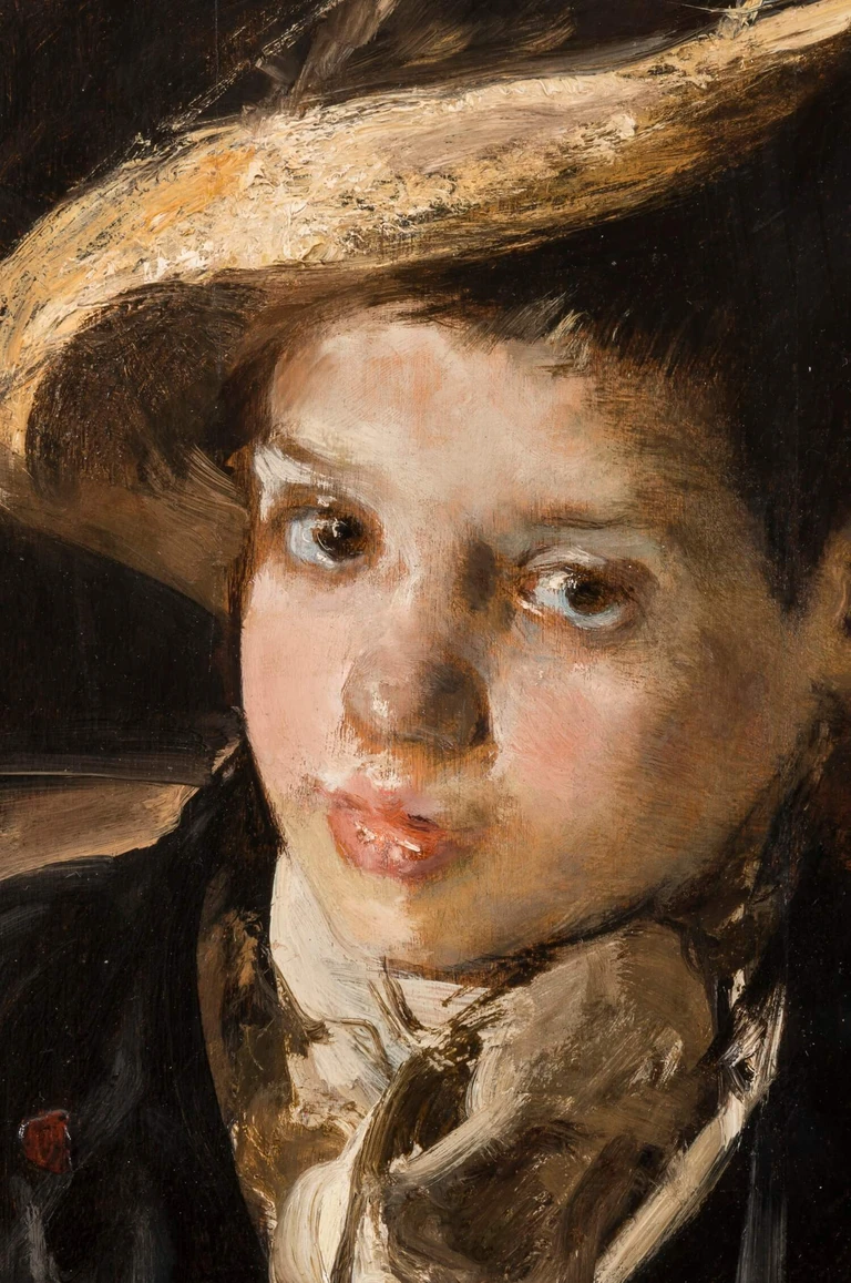 Antonio Mancini, The broken straw hat, 1875