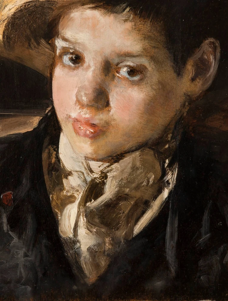 Antonio Mancini, The broken straw hat, 1875