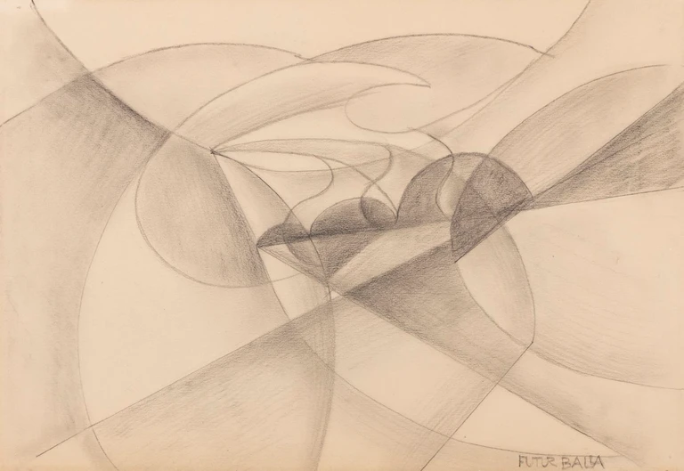 Giacomo Balla, colpo di fucile domenicale - studio, 1918 ca