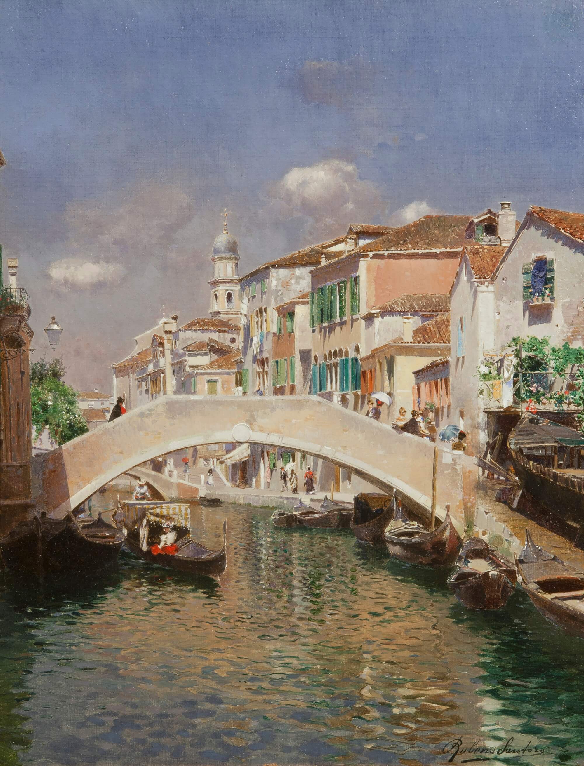 Rubens Santoro. Rio di Ognissanti, Venice. Oil on canvas. Bottegantica Gallery
