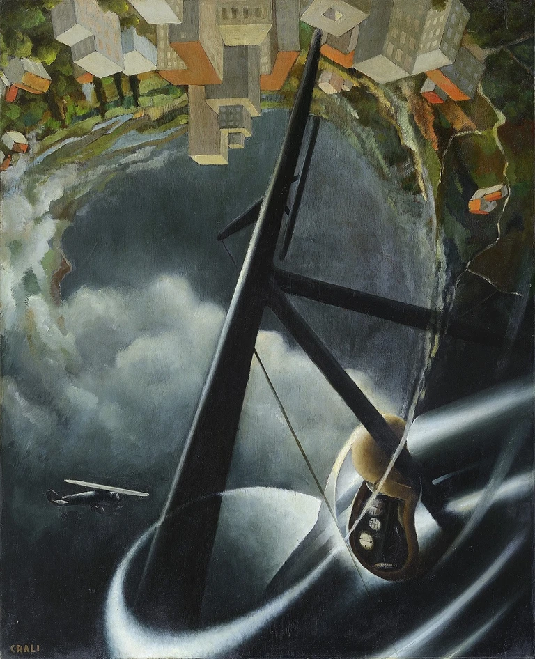 Tullio Crali, 'Aerocaccia I (Duello di caccia)', 1936