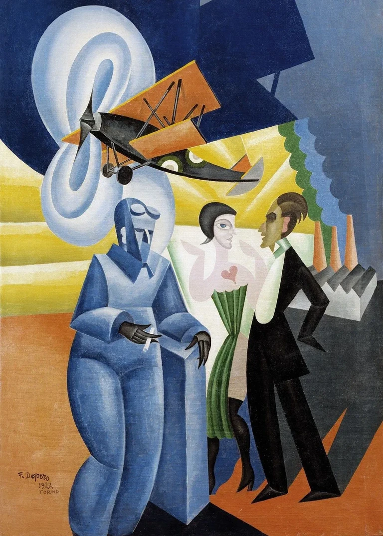 Fortunato Depero, Ritratto psicologico dell'aviatore Azari, 1922